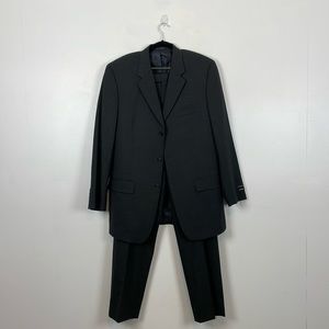 Alfani Men 34/34 Wool Blend Pinstriped 2 Piece Gray Pantsuit Business Casual